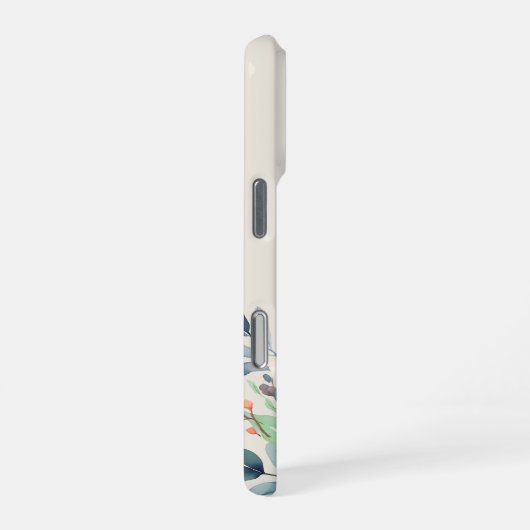 Custom Name Watercolor Floral Anemone iPhoneケース (右側面)