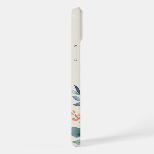 Custom Name Watercolor Floral Anemone iPhoneケース (右側面)