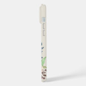Custom Name Watercolor Floral Anemone iPhoneケース (左側面)