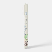 Custom Name Watercolor Floral Anemone iPhone 15ケース (左側面)