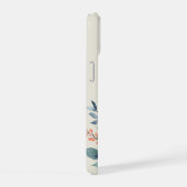 Custom Name Watercolor Floral Anemone iPhone 15ケース (右側面)