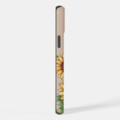 Custom Name Watercolor Sunflower Rustic iPhoneケース (右側面)