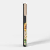 Custom Name Watercolor Sunflower Rustic iPhoneケース (右側面)