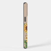 Custom Name Watercolor Sunflower Rustic iPhoneケース (右側面)