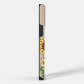 Custom Name Watercolor Sunflower Rustic iPhoneケース (右側面)