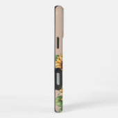 Custom Name Watercolor Sunflower Rustic iPhoneケース (右側面)