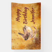 Custom Name Watercolor Wren Little Birds 横断幕 (縦)