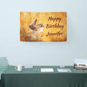 Custom Name Watercolor Wren Little Birds 横断幕 (トレードショー)