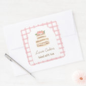 Custom Name Wedding Cake Business Sticker スクエアシール (封筒)