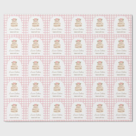 Custom Name Wedding Cake Business Sticker ラッピングペーパー (フラット)