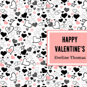 Custom Name Wedding Heart Sketch Gift Wrapping Bag ラージペーパーバッグ