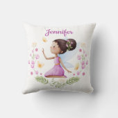 Custom Name Whimsical Nursery Fairy Pillow クッション (裏面)