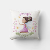 Custom Name Whimsical Nursery Fairy Pillow クッション (正面)