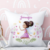Custom Name Whimsical Nursery Fairy Pillow クッション