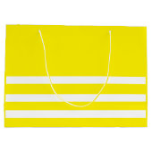 custom name white and yellow birthday ラージペーパーバッグ (裏面)