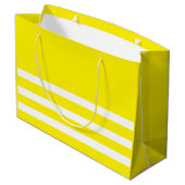 custom name white and yellow birthday ラージペーパーバッグ (裏面アングル)