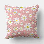Custom Name White Floral Background Throw Pillow クッション (裏面)