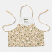 Custom Name & White Florals エプロン (正面)