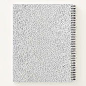 Custom Name White Leather Texture Minimalist ノートブック (裏面)