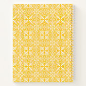 Custom Name white vector Pattern Gold Notebook ノートブック (裏面)