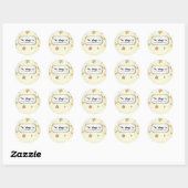 Custom Name with Doodle Stars ラウンドシール (シート)