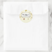 Custom Name with Doodle Stars ラウンドシール (バッグ)