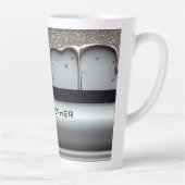 Custom Name With Dripping Liquid Metal カフェラテマグ (右)