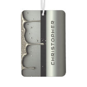 Custom Name With Dripping Liquid Metal カーエアーフレッシュナー (裏面)