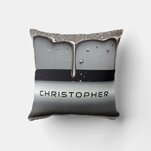 Custom Name With Dripping Liquid Metal クッション (裏面)