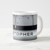 Custom Name With Dripping Liquid Metal ジャンボコーヒーマグカップ (正面右)