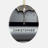 Custom Name With Dripping Liquid Metal セラミックオーナメント (右)