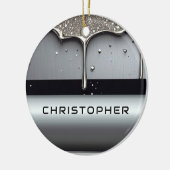 Custom Name With Dripping Liquid Metal セラミックオーナメント (左)