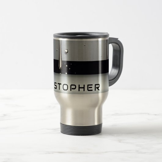 Custom Name With Dripping Liquid Metal トラベルマグ (正面右)