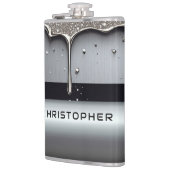 Custom Name With Dripping Liquid Metal フラスク (左)