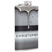 Custom Name With Dripping Liquid Metal フラスク (右)