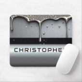 Custom Name With Dripping Liquid Metal マウスパッド (マウス)