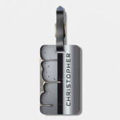 Custom Name With Dripping Liquid Metal ラゲッジタグ (裏面縦)