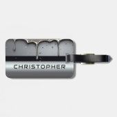 Custom Name With Dripping Liquid Metal ラゲッジタグ (裏面横)