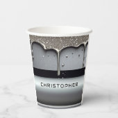 Custom Name With Dripping Liquid Metal 紙コップ (裏面)