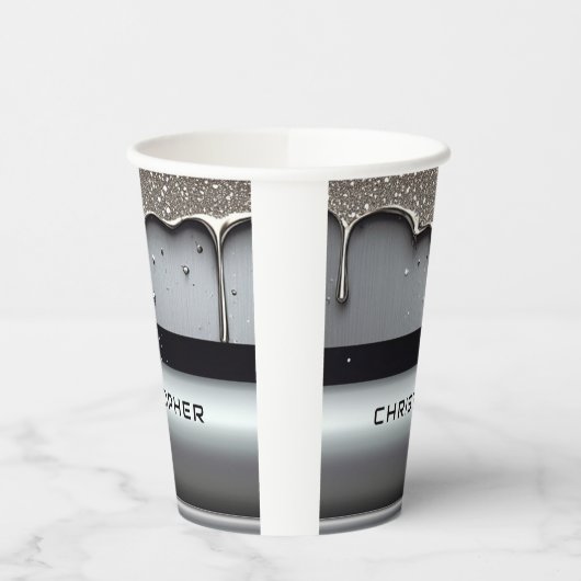 Custom Name With Dripping Liquid Metal 紙コップ (左)