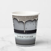 Custom Name With Dripping Liquid Metal 紙コップ (正面)