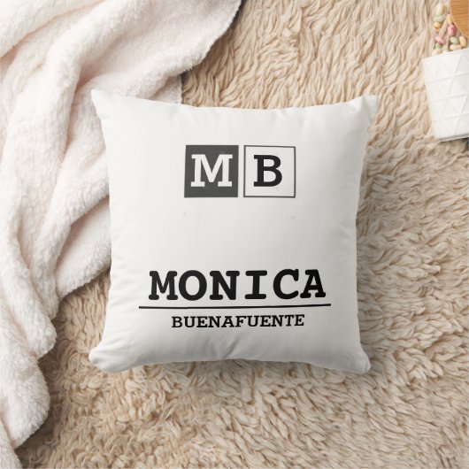 Custom Name with Initials monogram  クッション (ブランケット)