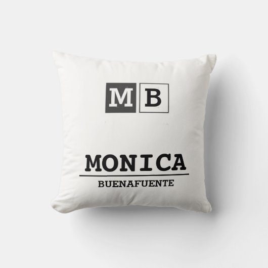 Custom Name with Initials monogram  クッション (正面)