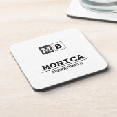 Custom Name with Initials monogram  コースター (左側)
