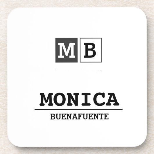 Custom Name with Initials monogram  コースター (正面)