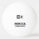 Custom Name with Initials monogram  卓球ボール (正面)
