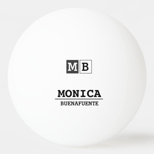 Custom Name with Initials monogram  卓球ボール (正面)