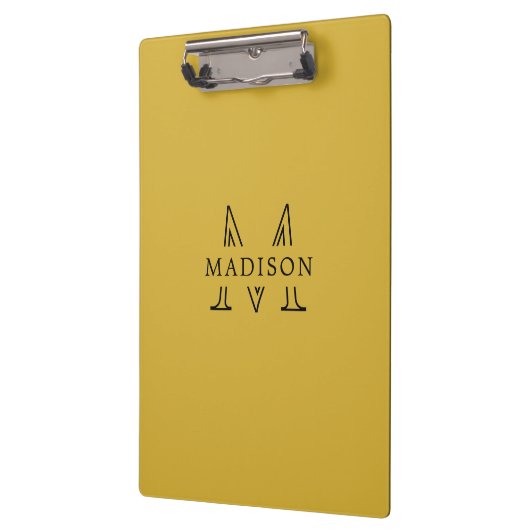 Custom Name with Monogram M Gold Professional クリップボード (左)