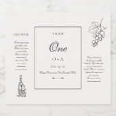 Custom Names & Dates | Elegant Wine, Beer & Party  スパークリングワインラベル (シングルラベル)