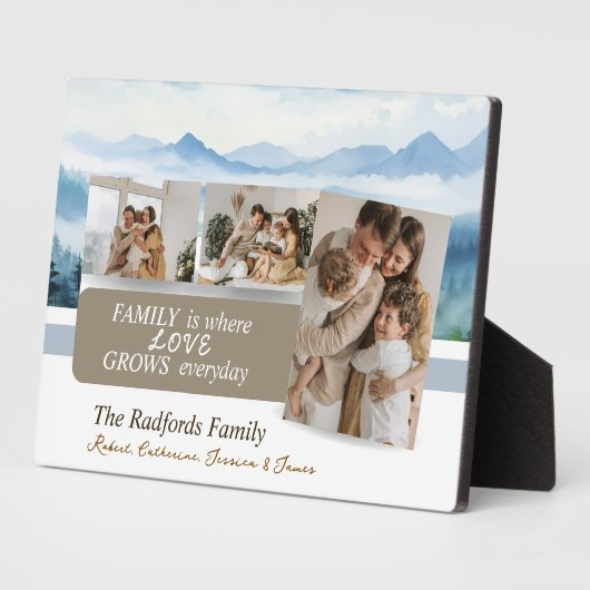 Custom Names Family Photo Collage フォトプラーク (側面)